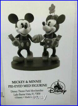 New Disney Parks Medium Big Figure Pie Eyed Eye Minnie & Mickey Mouse w Tickets