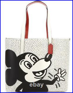 New NWT Coach Disney Mickey Mouse Keith Haring Chalk Shoulder Tote Bag C0895