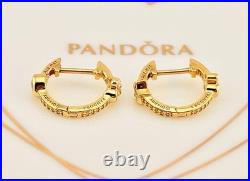 New PandoraxDisney Mickey Mouse & Minnie Mouse Sparkling Hoop Earrings 262959C01