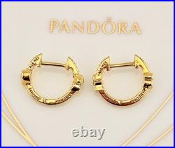New PandoraxDisney Mickey Mouse & Minnie Mouse Sparkling Hoop Earrings 262959C01