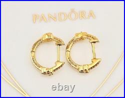 New PandoraxDisney Mickey Mouse & Minnie Mouse Sparkling Hoop Earrings 262959C01