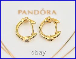 New PandoraxDisney Mickey Mouse & Minnie Mouse Sparkling Hoop Earrings 262959C01