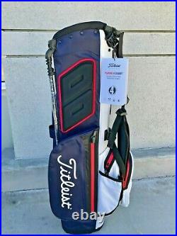 New Titleist 2021 Player 4 Sta Dry Stand Bag Model# Tb21sx2-416 Navy/white/red