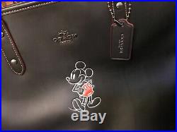 Nwt Coach Disney Mickey Mouse Black Leather City Zip Tote Shoulder Bag 59357