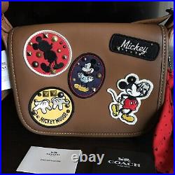 Nwt Coach X Disney Mickey Mouse Patches Patricia Saddle Bag 59373