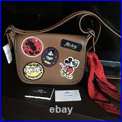Nwt Coach X Disney Mickey Mouse Patches Patricia Saddle Bag 59373