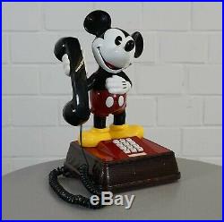 Orig. Walt Disney ATC Mickey Mouse Telefon Tischtelefon revidiert Vintage RAR