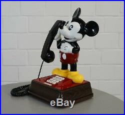 Orig. Walt Disney ATC Mickey Mouse Telefon Tischtelefon revidiert Vintage RAR