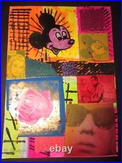 Original Mickey Mouse Disney Warhol Portrait Collage Outsider Pop Art Street Art