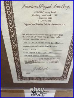 Original WALT DISNEY MICKEY MOUSE Production Cell Painted w background RARE 1941