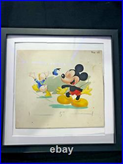 Original Walt Disney sketch drawn artwork of Mickey Mouse and Donald Duck 1950s