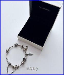 Pandora bracelet with charms And Disney Mickey Mouse Safety Chain Never Worn