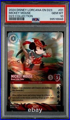 Psa 10 Mint Disney Lorcana En D23 Expo Promo Mickey Mouse Brave Little Tailor