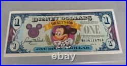 RARE 1993 Series $1 Mickey Mouse 65th Birthday Disney Dollar DO0811876A MINT