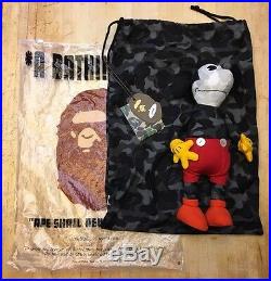 RARE BAPE A Bathing Ape x Disney Mickey Mouse Plush Doll WITH Bag 