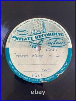 RARE DISNEY 7 x 78rpm Acetate MICKEY MOUSE 21st BIRTHDAY UK Radio Transcription