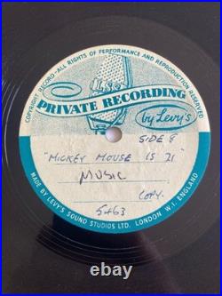 RARE DISNEY 7 x 78rpm Acetate MICKEY MOUSE 21st BIRTHDAY UK Radio Transcription