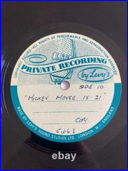 RARE DISNEY 7 x 78rpm Acetate MICKEY MOUSE 21st BIRTHDAY UK Radio Transcription
