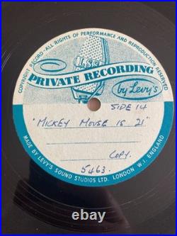 RARE DISNEY 7 x 78rpm Acetate MICKEY MOUSE 21st BIRTHDAY UK Radio Transcription