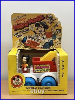 RARE DISNEY MICKEY MOUSE CONSTRUCTION CREW WIND-UP NIB By Durham