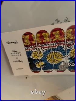 RARE Diamond Supply Co Disney Mickey Mouse Keith Haring Hands 4 Skateboard Decks