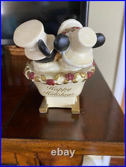 RARE Disney Christmas Mickey And Minnie Mouse Victorian Sleigh Stocking Holder