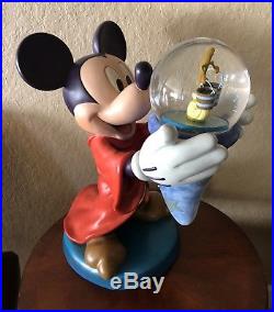 RARE Disney Sorcerer Mickey Mouse Snowglobe Big Fig Figure Display NOT MEDIUM