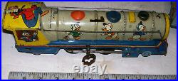 RARE Mickey & Minnie Mouse Walt Disney MARX Wind-Up Litho Tin Toy Train Set, WOW