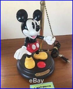 RARE Mickey Mouse ANIMATED TALKING LAMP Vintage Disney Light Peaq, 15'' Tall