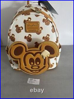RARE! NEW WITH TAGS! Loungefly Disney Parks Mickey Mouse Waffle Mini Backpack
