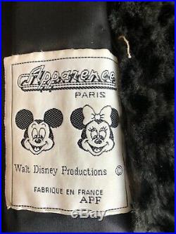 RARE VINTAGE'Disney' Apparence Paris Long Fur Coat Minnie & Mickey Mouse 90's