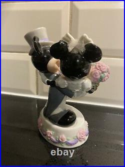 RARE Vintage Disney Mickey & Minnie Mouse'Just Married' 6.5 Ornament Figure