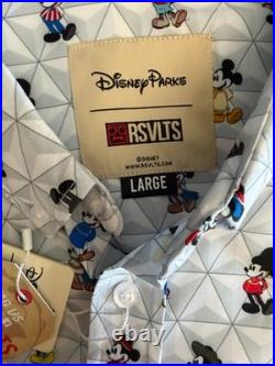 RSVLTS Disney Parks EPCOT World Showcase Mickey Mouse Button Shirt NWT MED-2XL
