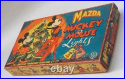 Rare 1930s Mazda Disney Mickey Mouse Christmas Lights Boxed Rare 1930s Mazda Disney Mickey Mouse Christmas Lights Boxed