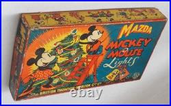 Rare 1930s Mazda Disney Mickey Mouse Christmas Lights Boxed Rare 1930s Mazda Disney Mickey Mouse Christmas Lights Boxed