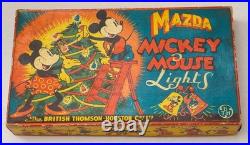 Rare 1930s Mazda Disney Mickey Mouse Christmas Lights Boxed Rare 1930s Mazda Disney Mickey Mouse Christmas Lights Boxed