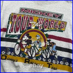 Rare 90s Disney Mickey Mouse Tour The World Racing Team Sweatshirt SKU (98)