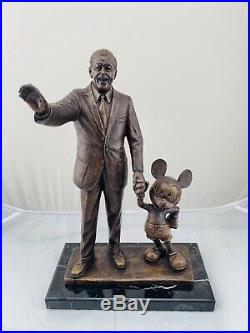 Rare! Blaine Gibson Walt Disney & Mickey Mouse Cold Cast Bronze Partners Statue