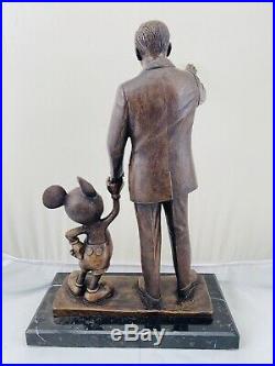 Rare! Blaine Gibson Walt Disney & Mickey Mouse Cold Cast Bronze Partners Statue