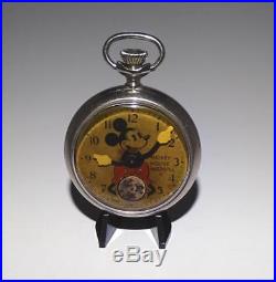Rare Bxd Setdisney1932/1933 Ingersolmickey Mouse Pocket Watch+works-keeps Time