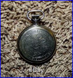 Rare Bxd Setdisney1932/1933 Ingersolmickey Mouse Pocket Watch+works-keeps Time
