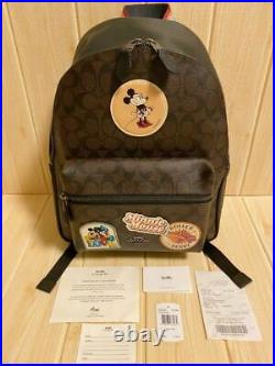 Rare Coach x Disney Collaboration Mickey Minnie Mouse Signature Backpack NEW F/S