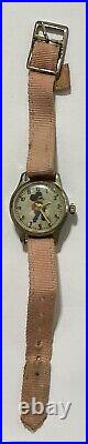 Rare Creepy Mickey Mouse With Dark Eyes Watch With Fabric Band Swiss-made