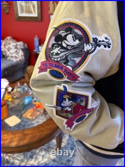 Rare Disney 75th Anniversary Mickey Mouse Disneyland Leather 6 Patches XL Jacket Rare Disney 75th Anniversary Mickey Mouse Disneyland Leather 6 Patches XL Jacket