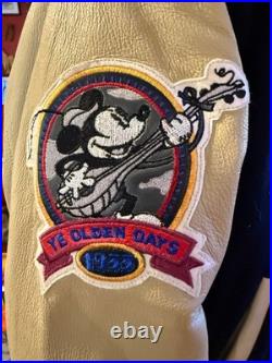 Rare Disney 75th Anniversary Mickey Mouse Disneyland Leather 6 Patches XL Jacket Rare Disney 75th Anniversary Mickey Mouse Disneyland Leather 6 Patches XL Jacket
