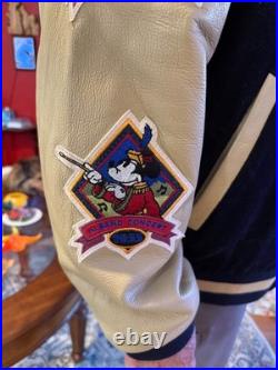 Rare Disney 75th Anniversary Mickey Mouse Disneyland Leather 6 Patches XL Jacket Rare Disney 75th Anniversary Mickey Mouse Disneyland Leather 6 Patches XL Jacket