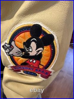 Rare Disney 75th Anniversary Mickey Mouse Disneyland Leather 6 Patches XL Jacket Rare Disney 75th Anniversary Mickey Mouse Disneyland Leather 6 Patches XL Jacket