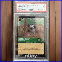 Rare? Disney Lorcana Psa 9 Mickey Mouse Steamboat Pilot Foil