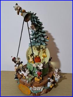 Rare Disney Mickey Minnie Mouse Animated Christmas Tree Snowglobe