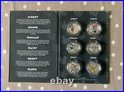 Rare Disney Mickey Mouse & Friends 6 Silver Plated Proof 50p Shaped Coins. CP80